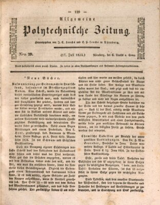 Allgemeine polytechnische Zeitung (Allgemeine Handlungs-Zeitung) Donnerstag 17. Juli 1834