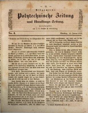 Allgemeine polytechnische Zeitung und Handlungs-Zeitung (Allgemeine Handlungs-Zeitung) Donnerstag 25. Januar 1838
