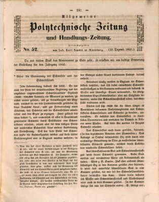 Allgemeine polytechnische Zeitung und Handlungs-Zeitung (Allgemeine Handlungs-Zeitung) Donnerstag 30. Dezember 1841