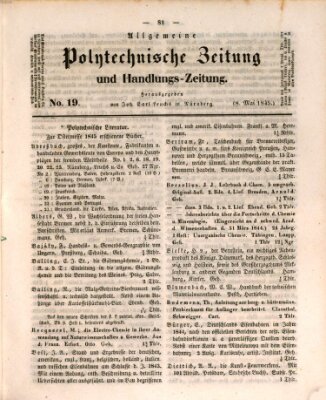 Allgemeine polytechnische Zeitung und Handlungs-Zeitung (Allgemeine Handlungs-Zeitung) Donnerstag 8. Mai 1845