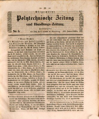Allgemeine polytechnische Zeitung und Handlungs-Zeitung (Allgemeine Handlungs-Zeitung) Donnerstag 29. Januar 1846