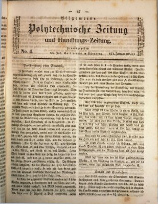 Allgemeine polytechnische Zeitung und Handlungs-Zeitung (Allgemeine Handlungs-Zeitung) Donnerstag 24. Januar 1850