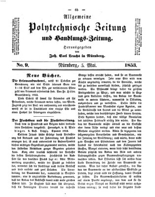 Allgemeine polytechnische Zeitung und Handlungs-Zeitung (Allgemeine Handlungs-Zeitung) Donnerstag 5. Mai 1853