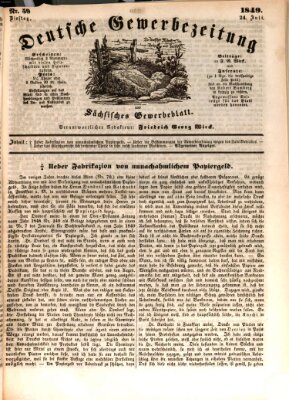 Deutsche Gewerbezeitung und Sächsisches Gewerbe-Blatt Dienstag 24. Juli 1849