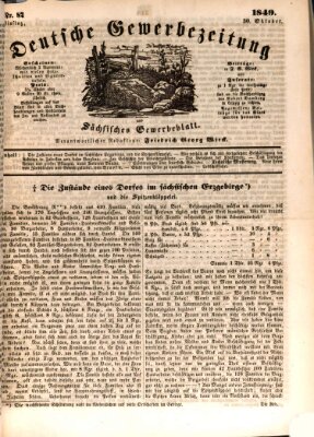 Deutsche Gewerbezeitung und Sächsisches Gewerbe-Blatt Dienstag 30. Oktober 1849