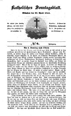 Katholisches Sonntagsblatt Sonntag 27. April 1851