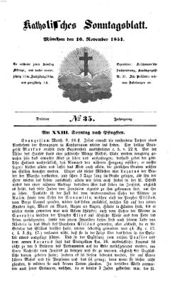 Katholisches Sonntagsblatt Sonntag 16. November 1851