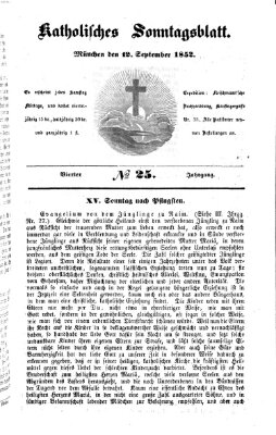 Katholisches Sonntagsblatt Sonntag 12. September 1852