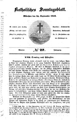 Katholisches Sonntagsblatt Sonntag 26. September 1852