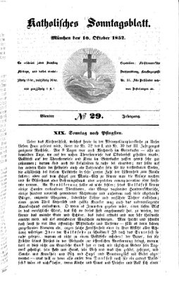 Katholisches Sonntagsblatt Sonntag 10. Oktober 1852