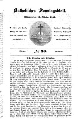 Katholisches Sonntagsblatt Sonntag 17. Oktober 1852