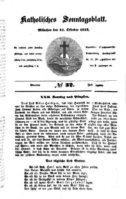 Katholisches Sonntagsblatt Sonntag 31. Oktober 1852