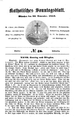 Katholisches Sonntagsblatt Sonntag 20. November 1853
