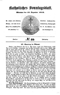 Katholisches Sonntagsblatt Sonntag 18. Dezember 1853