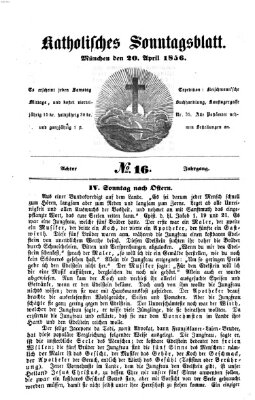 Katholisches Sonntagsblatt Sonntag 20. April 1856