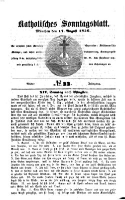 Katholisches Sonntagsblatt Sonntag 17. August 1856