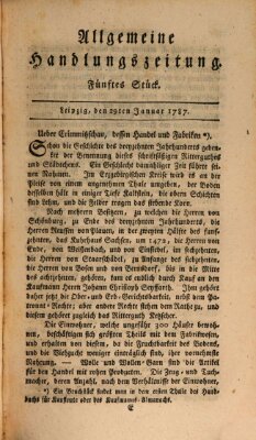 Allgemeine Handlungszeitung Montag 29. Januar 1787