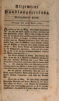 Allgemeine Handlungszeitung Samstag 4. April 1789