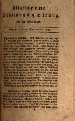 Allgemeine Handlungszeitung Samstag 30. Januar 1790