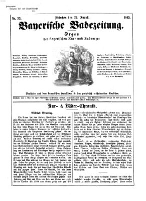 Bayerische Badezeitung Dienstag 22. August 1865