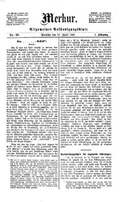Merkur Mittwoch 22. April 1868
