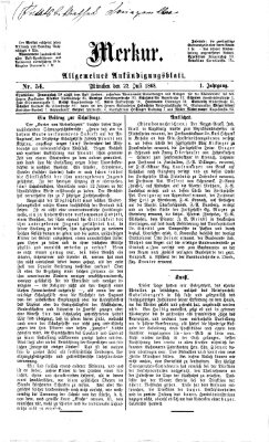 Merkur Mittwoch 22. Juli 1868