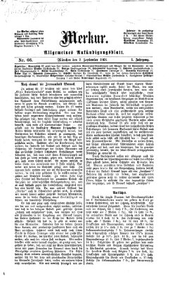 Merkur Mittwoch 2. September 1868
