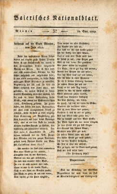 Baierisches National-Blatt Mittwoch 15. September 1819