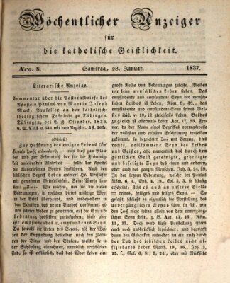 Wöchentlicher Anzeiger für die katholische Geistlichkeit Samstag 28. Januar 1837