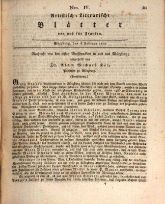 Neue artistisch-literarische Blätter von und für Franken Samstag 6. Februar 1808