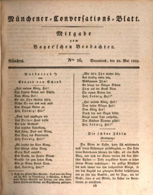 Münchener Conversations-Blatt (Bayer'scher Beobachter) Samstag 30. Mai 1829