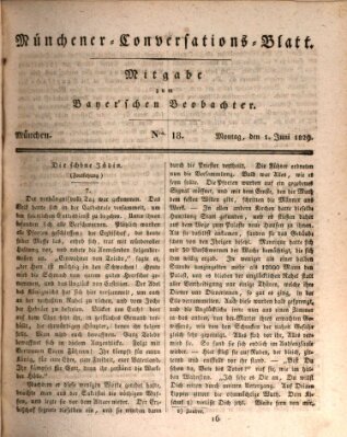 Münchener Conversations-Blatt (Bayer'scher Beobachter) Montag 1. Juni 1829