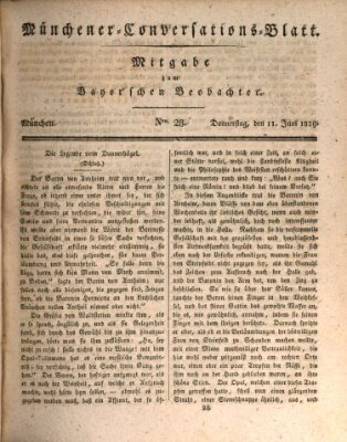 Münchener Conversations-Blatt (Bayer'scher Beobachter) Donnerstag 11. Juni 1829