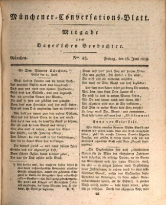 Münchener Conversations-Blatt (Bayer'scher Beobachter) Freitag 26. Juni 1829