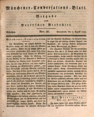 Münchener Conversations-Blatt (Bayer'scher Beobachter) Samstag 8. August 1829