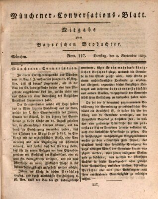 Münchener Conversations-Blatt (Bayer'scher Beobachter) Dienstag 8. September 1829