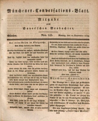 Münchener Conversations-Blatt (Bayer'scher Beobachter) Montag 14. September 1829