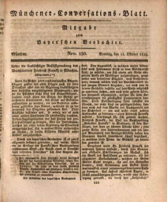 Münchener Conversations-Blatt (Bayer'scher Beobachter) Sonntag 11. Oktober 1829