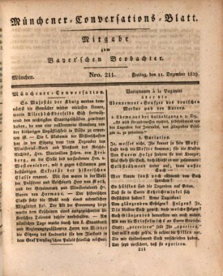 Münchener Conversations-Blatt (Bayer'scher Beobachter) Freitag 11. Dezember 1829
