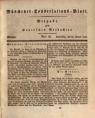 Münchener Conversations-Blatt (Bayer'scher Beobachter) Donnerstag 28. Januar 1830
