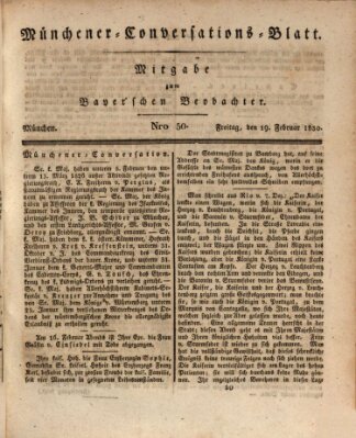 Münchener Conversations-Blatt (Bayer'scher Beobachter) Freitag 19. Februar 1830