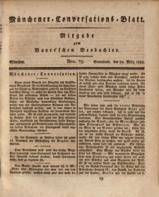 Münchener Conversations-Blatt (Bayer'scher Beobachter) Samstag 20. März 1830