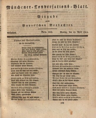 Münchener Conversations-Blatt (Bayer'scher Beobachter) Montag 12. April 1830