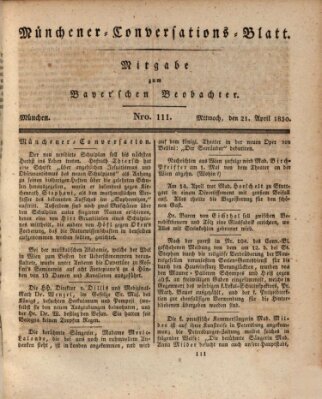 Münchener Conversations-Blatt (Bayer'scher Beobachter) Mittwoch 21. April 1830