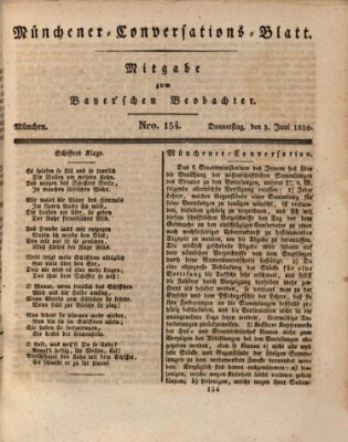 Münchener Conversations-Blatt (Bayer'scher Beobachter) Donnerstag 3. Juni 1830