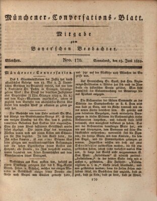 Münchener Conversations-Blatt (Bayer'scher Beobachter) Samstag 19. Juni 1830