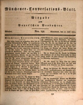Münchener Conversations-Blatt (Bayer'scher Beobachter) Samstag 17. Juli 1830