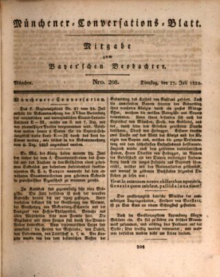 Münchener Conversations-Blatt (Bayer'scher Beobachter) Dienstag 27. Juli 1830