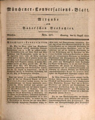 Münchener Conversations-Blatt (Bayer'scher Beobachter) Sonntag 15. August 1830
