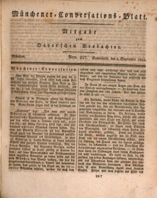 Münchener Conversations-Blatt (Bayer'scher Beobachter) Samstag 4. September 1830